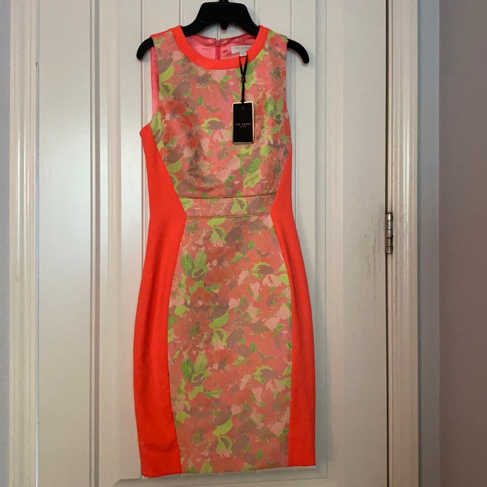 Ted baker sleeveless jacquard dress abenony